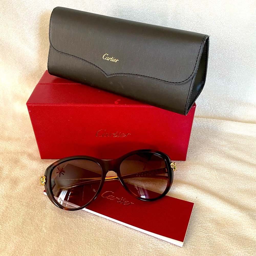 Cartier Brown Cat Eye Sunglasses / New